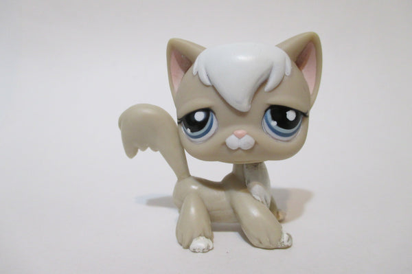 Littlest Pet Shop Rare European Beaige and White Long Hair Cat 1047 Authentic LPS AIK Jan12ni