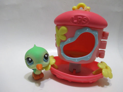 Littlest Pet Shop Pink Bird Cage Feeder Habitat Accessory Authentic Feb11ni