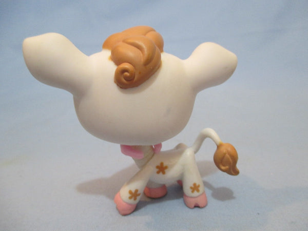 LIKE NEW Littlest Pet Shop Farm Cow 476 w Original Yellow Bell Accessory Authentic Lps Nov30npoHG