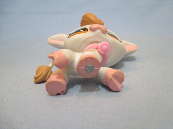 LIKE NEW Littlest Pet Shop Farm Cow 476 w Original Yellow Bell Accessory Authentic Lps Nov30npoHG