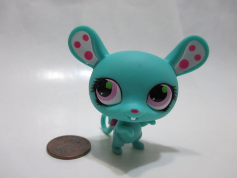 LIKE NEW Littlest Pet Shop 2845 Blue Mouse Rat New Generation Authentic LPS JAN05J