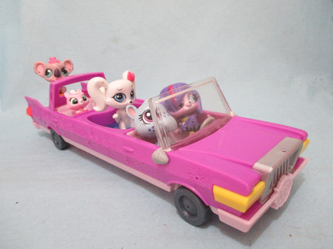 Littlest Pet Shop Lot Limo Limousine Car Vehicle And 4 Random Pets 2 Accessories