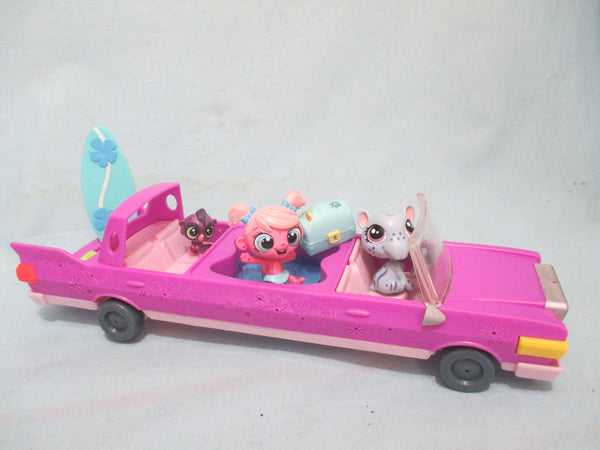Littlest Pet Shop Lot Limo Limousine Car Vehicle And 4 Random Pets 2 Accessories