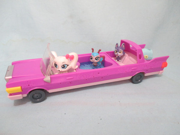 Littlest Pet Shop Lot Limo Limousine Car Vehicle And 4 Random Pets 2 Accessories