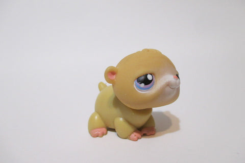 LIKE NEW Littlest Pet Shop Brown Beige Hamster Guinea Pig 54 Authentic LPS Feb26ni