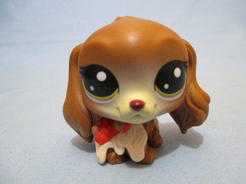 LIKE NEW Littlest Pet Shop Hungry Pets Spaniel 3-182 with Accessory Authentic Dec03n