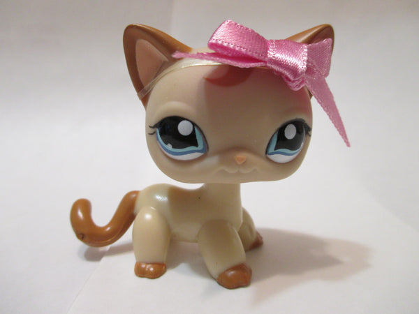 LIKE NEW Littlest Pet Shop Brown Swirl Shorthair Cat 1024 W Original Accessory Authentic LPS Dec05ni