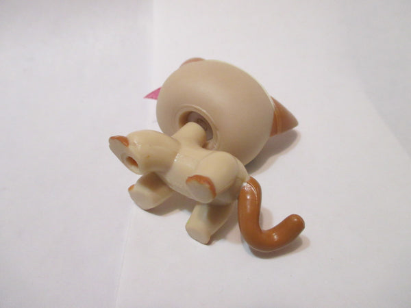 LIKE NEW Littlest Pet Shop Brown Swirl Shorthair Cat 1024 W Original Accessory Authentic LPS Dec05ni