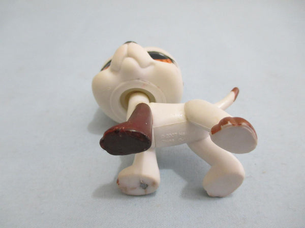 Littlest Pet Shop 750 Great Dane Dog White with Brown Teardrop Eyes LPS Authentic Dec8n