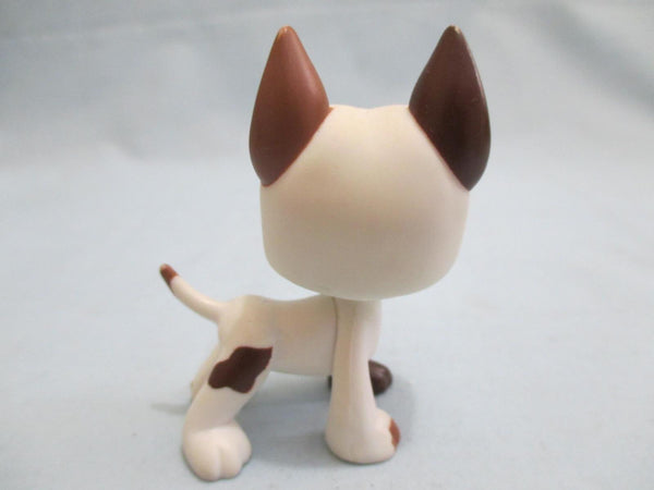 Littlest Pet Shop 750 Great Dane Dog White with Brown Teardrop Eyes LPS Authentic Dec8n