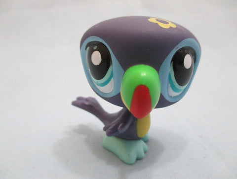 LIKE NEW Littlest Pet Shop 1906 Purple Blue Toucan Blue Eyes Authentic Nov28ni