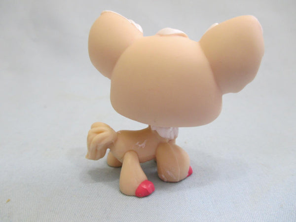Littlest Pet Shop 1892 Cream Pink & White Chihuahua Puppy Dog Authentic DEC13J
