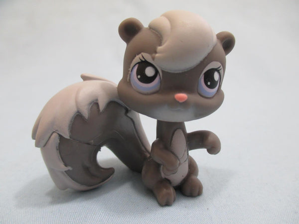 LIKE NEW Littlest Pet Shop Gray Squirrel Skunk 132 Authentic Lps Mar04ni