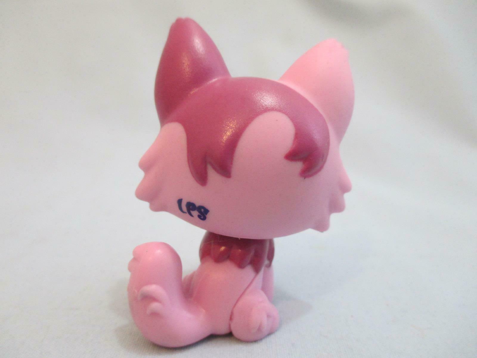 LIKE NEW Littlest Pet Shop Rare Pink Purple 2465 Pink Wolf Blue Eyes ...