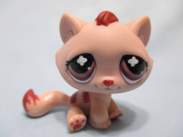 Littlest Pet Shop Monopoly Pink Mauve Tabby Cat Purple Clover Eyes No # Authentic Nov29ni