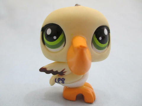 Littlest Pet Shop Bird Pelican Cream with Green Eyes 1350 Authentic Lps Minor Wear Apr12j