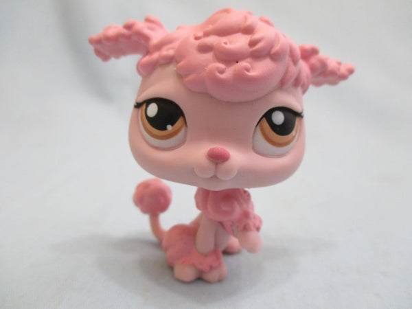 Littlest Pet Shop Pink Poodle 402 Brown Eyes Dog Authentic DEC17J