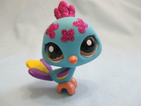 Littlest Pet Shop LPS Blue Peacock 2483 With Purple Sparkle Authentic AIK MAY14J