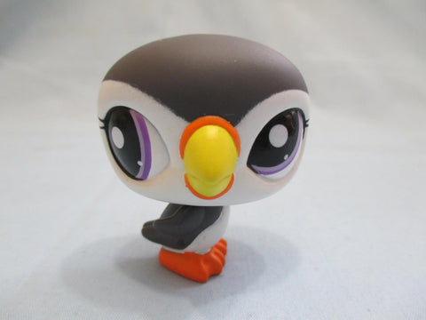 Littlest Pet Shop Puffin 1748 Dark Gray and White Bird  Authentic Nov22ni