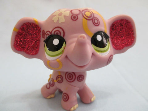 LIKE NEW Littlest Pet Shop Glitter Elephant Purple Pink Sparkle 2154 Authentic Lps DEC08J