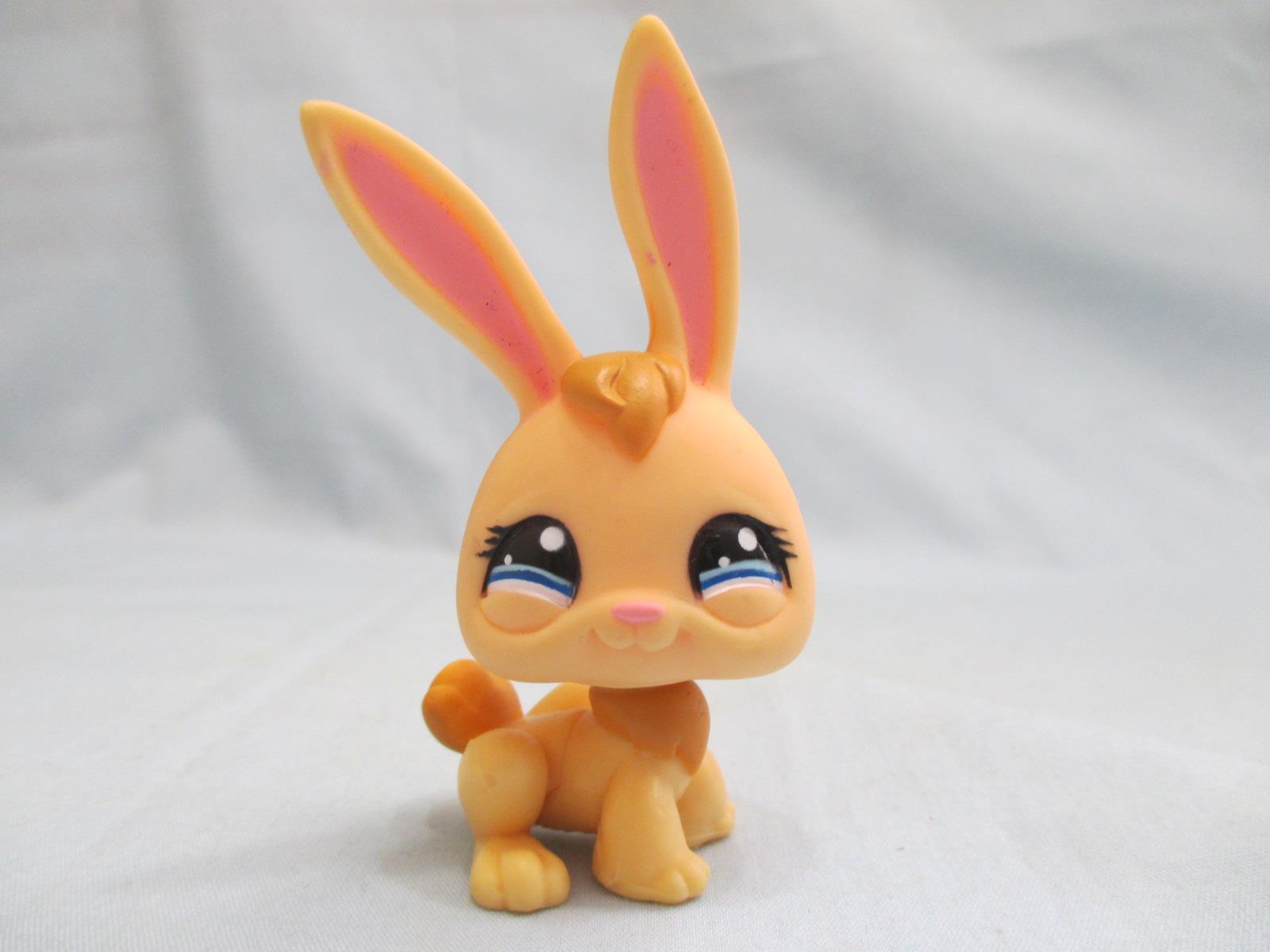 LIKE NEW Littlest Pet Shop LPS Tan Yellow Blue Eyes Bunny Rabbit 1441 ...