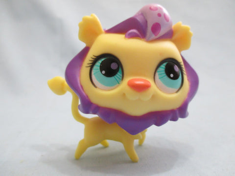 Littlest Pet Shop Lion Yellow and Purple Dot 3061 Authentic Lps MAY22J