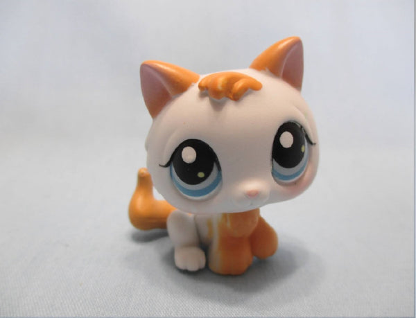 LIKE NEW Littlest Pet Shop 134 White Yellow Baby Kitten Kitty Cat Authentic Nov28ni