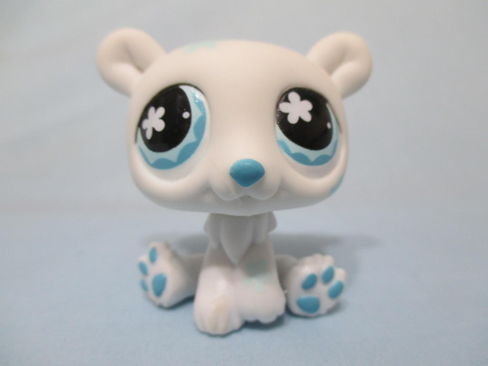 LITTLEST PET SHOP 647 POLAR BEAR WHITE BLUE STARS BLUE EYES Authentic ...