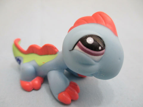 Littlest Pet Shop Iguana Lizard Blue Green Pink Eyes 1829 Authentic Lps FEB09J