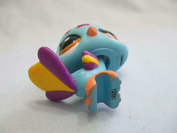 Littlest Pet Shop LPS Blue Peacock 2483 With Purple Sparkle Authentic AIK MAY14J