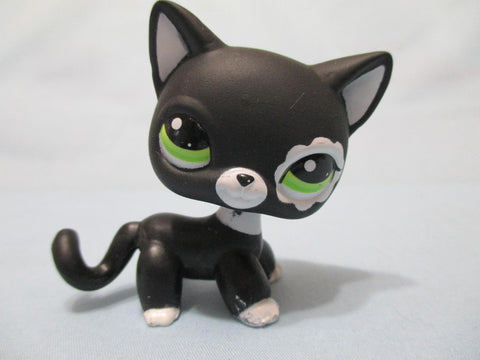 Littlest Pet Shop Shorthair Black and White Cat 2249 Rare Lps Authentic MAR09J
