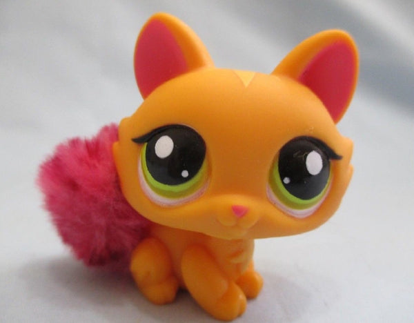 LIKE NEW Littlest Pet Shop Orange Crouching Cat 2576 Fuzzy Tail Authentic Lps JAN05J