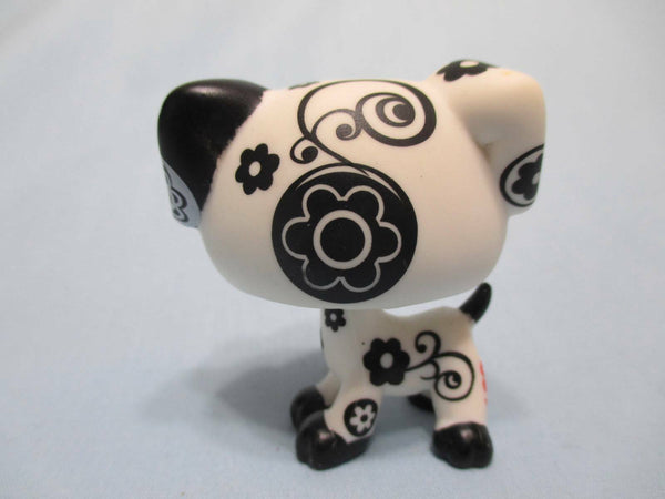 LIKE NEW LITTLEST PET SHOP BLACK WHITE FLOWER TATTOO DALMATIAN DOG PUPPY RESCUE TAILS 1613 AUTHENTIC LPS Nov30npoHG