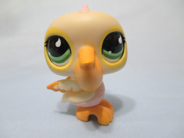 LIKE NEW LITTLEST PET SHOP 962 PELICAN BIRD PINK ORANGE CREAM w/ GREEN EYES Authentic Dec05ni