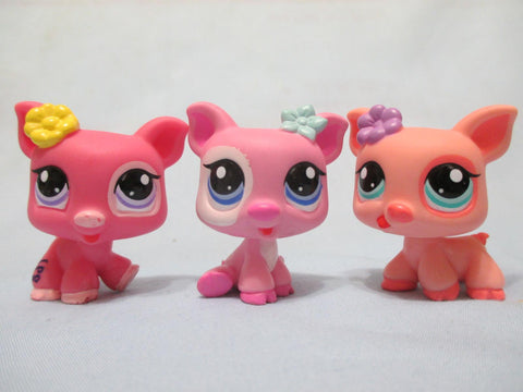 Littlest Pet Shop Pig Piglet Triplet 1548 1549 & 1550 Lot Authentic DEC04J
